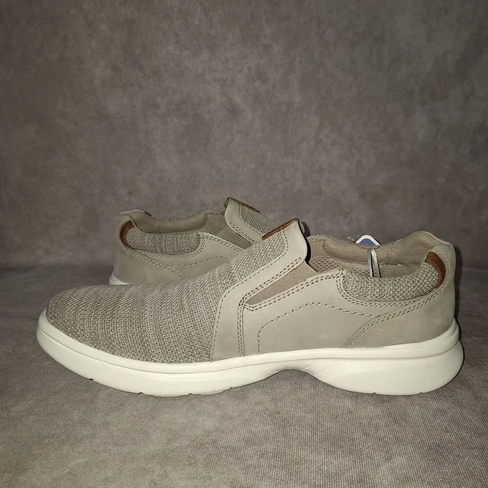 Clarks Bradley Easy Size 11.5M Stone Grey Slip On Sneakers Extreme Comfort